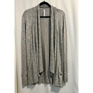 Athleta | Open Front Heather Gray Cardigan Sweater Pockets Thumb Holes- Size S